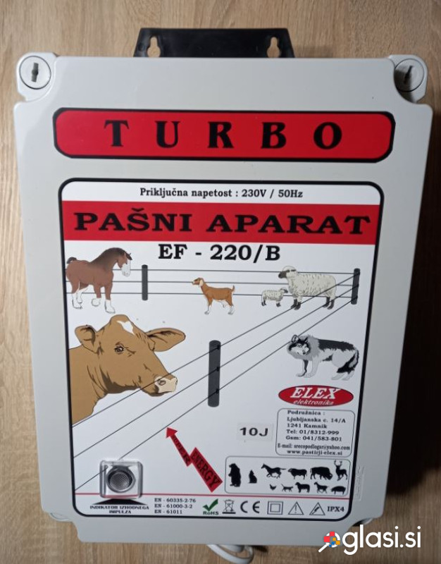 ELEKTRIČNI PASTIR OMREŽNI (230V/50Hz),moči 15J - pašni aparat