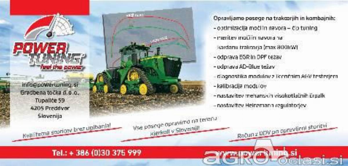 Povečanje moči in navora traktorja