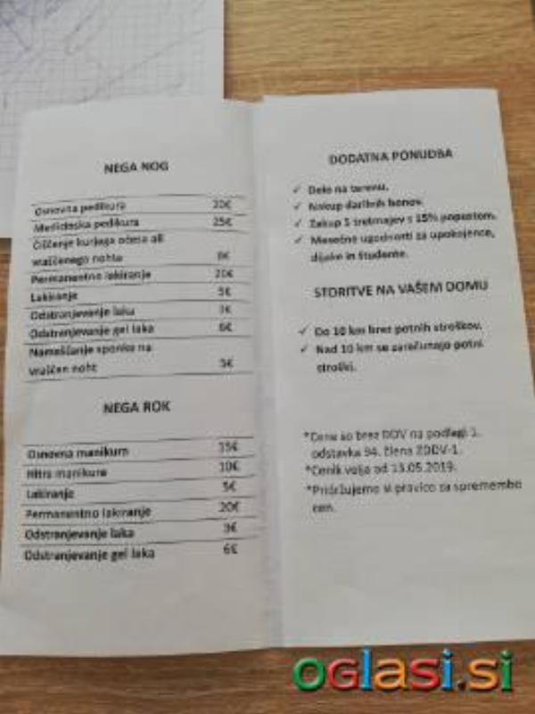 Kozmetične storitve v salonu