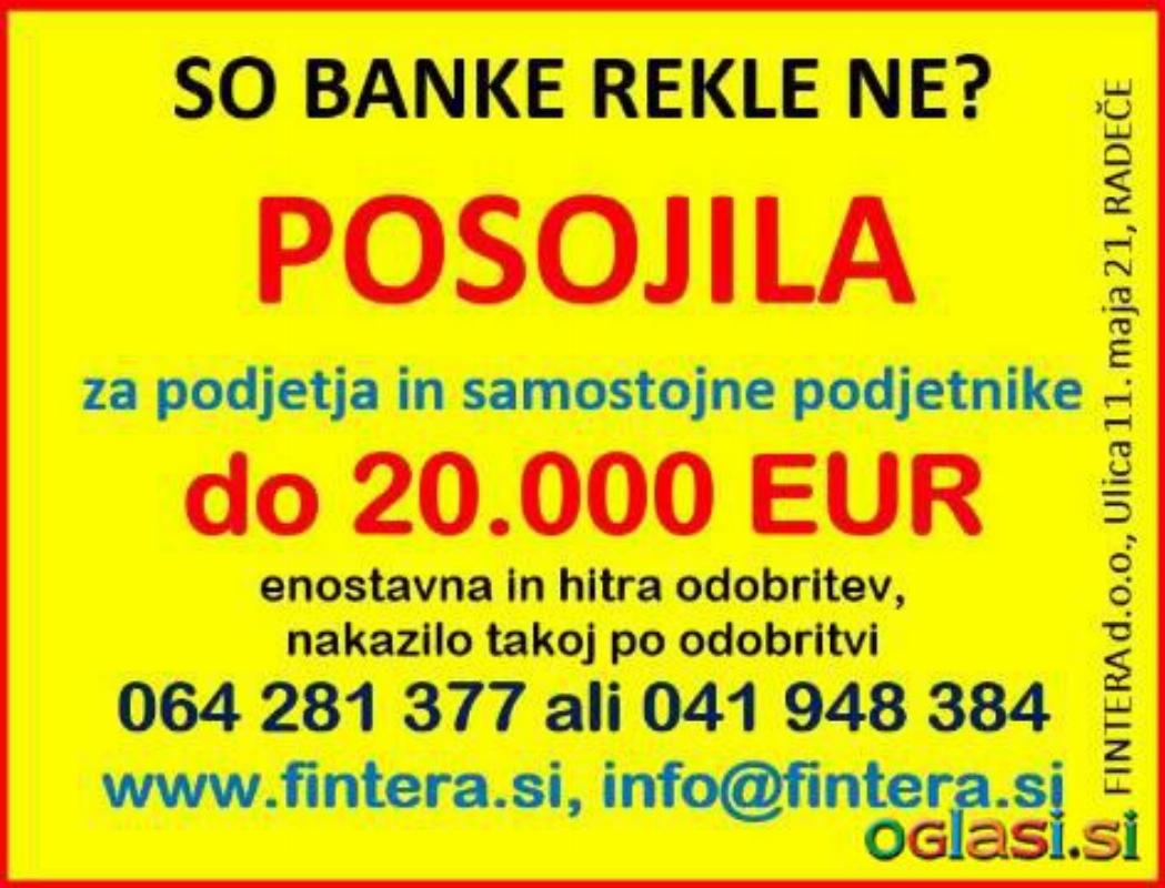 Posojila - krediti za podjetja in samostojne podjetnike