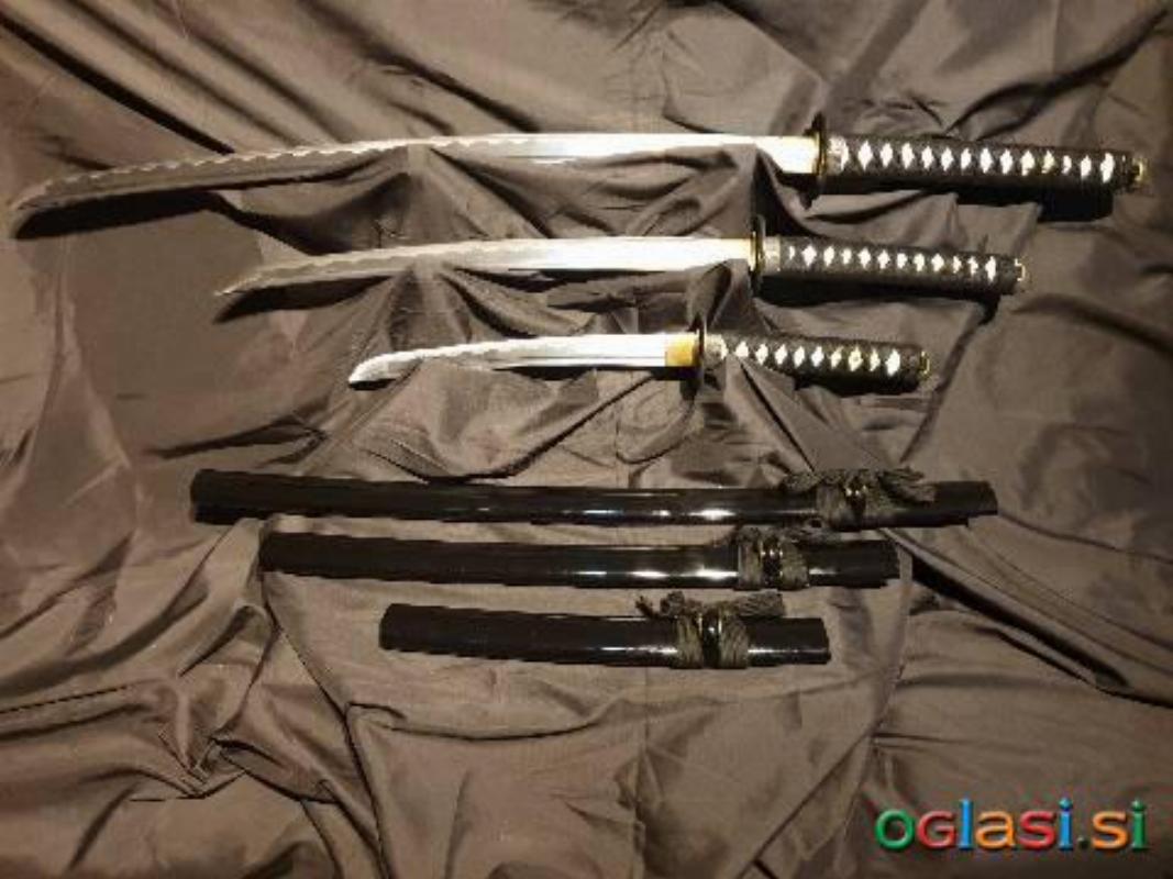 Set Katana Wakizashi Tanto 1045 carbon čelik