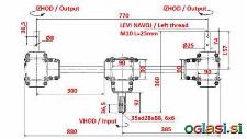 KOMPLET REDUKTORJEV 1:1,35 (22HP-16kW) ZA TROSILNIK L:770