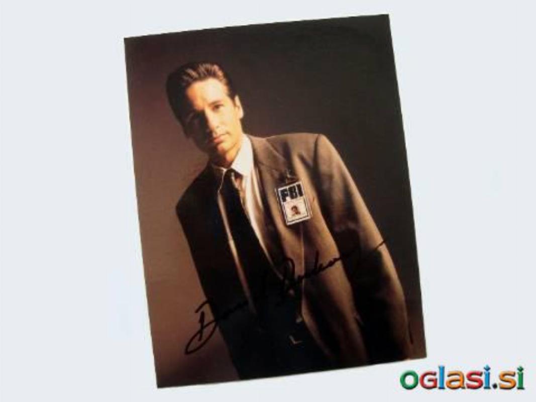 Slika David Duchovny z avtogramom (reprint) The X-FILES, iz leta 1995