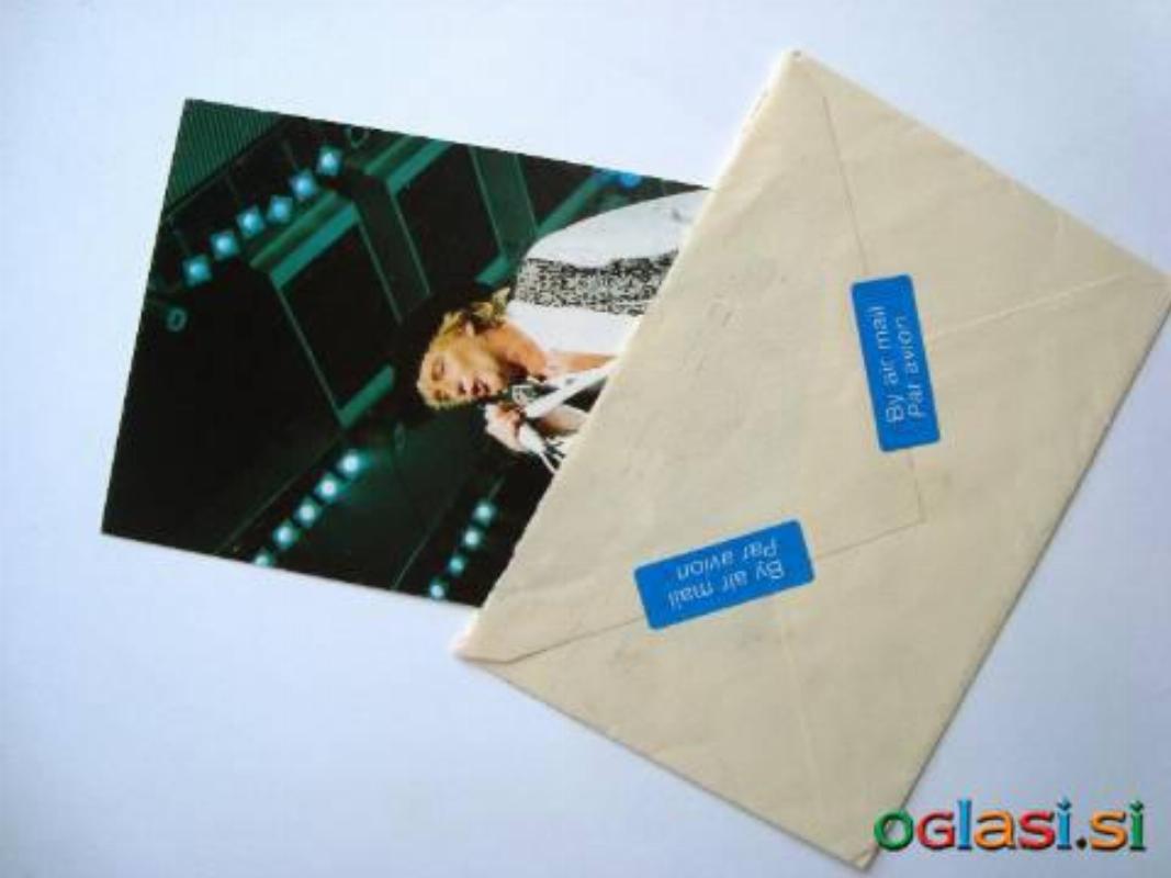 Rod Steward vintage barvna kartica, prejeta iz Anglije v l.1992/93