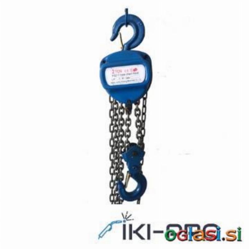 Verižno dvigalo različnih dimenzij: 1t, 3m; 2t, 3m; 3t, 3m; 5t, 3m;