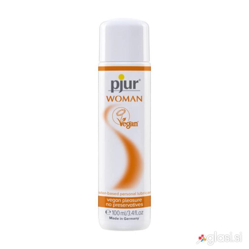 LUBRIKANT Pjur Woman Vegan (100 ml) - na vodni osnovi, za ženske, brez dodatkov,
