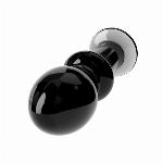 STEKLENI ANALNI ČEP Lovetoy Glass Romance Black 4,5''