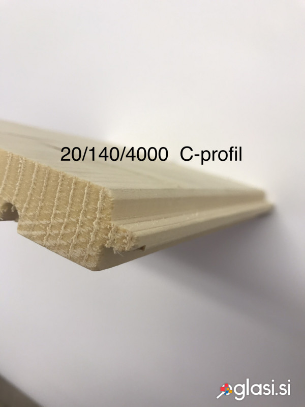 Ladijski pod, Opaž 20x140x4000mm C-profil
