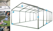 SKLADIŠČNI ŠOTOR 500x1000x390 SIV PVC PROF