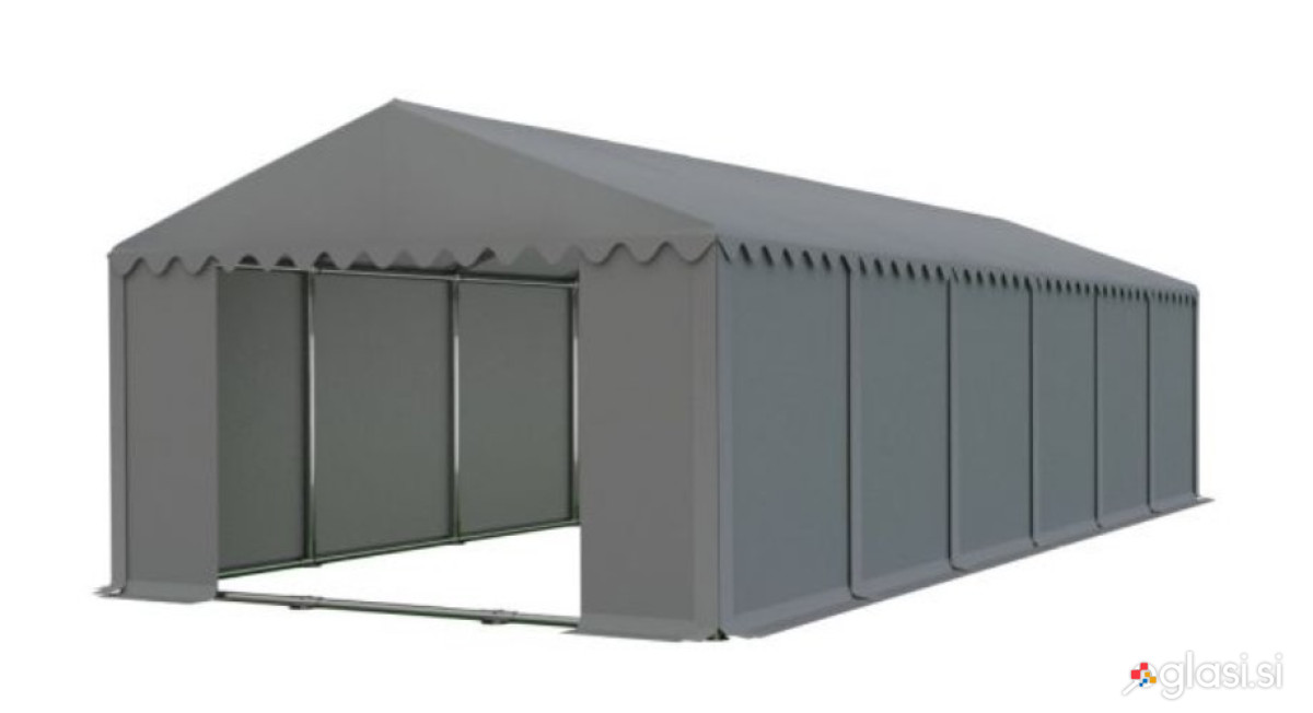 SKLADIŠČNI ŠOTOR 600x1200x370 SIV PVC PROF