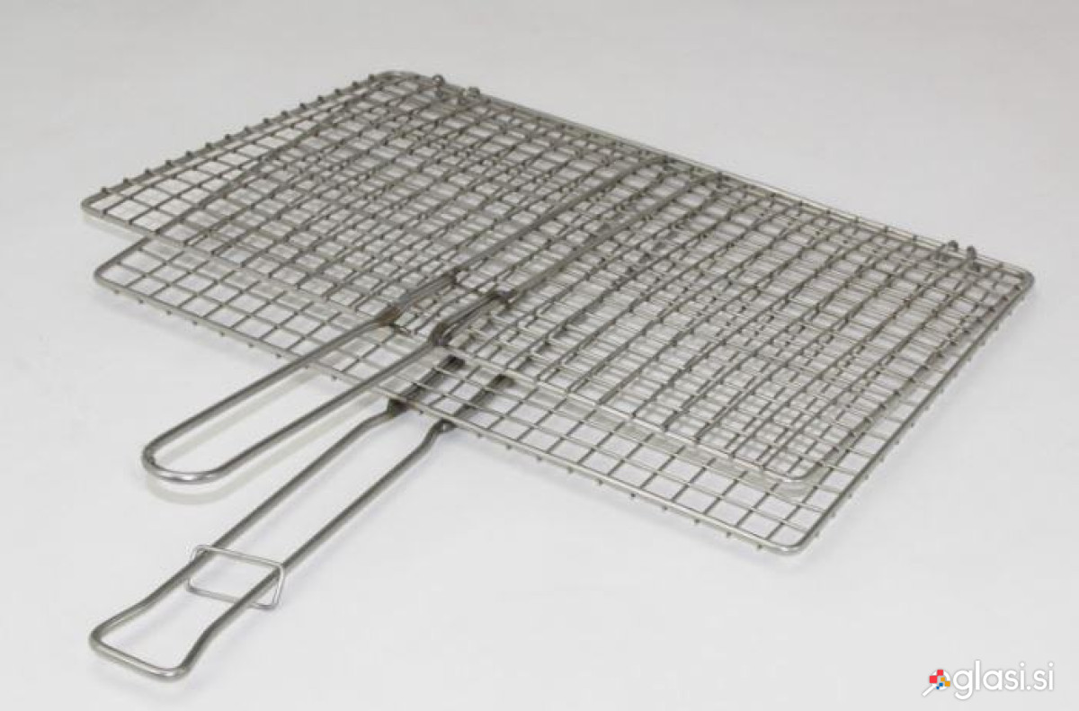 Dvojne gril kovinske rešetke za peko roštilj mreža za žar