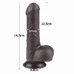 DILDO Lovetoy Sliding Skin Dual Layer Black 7''