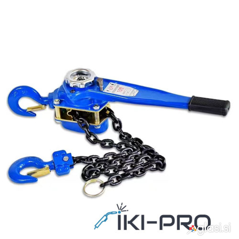 Verižni poteznik od 750 kg do 6000 kg in dolžino verig od 1,5 m do 3 m