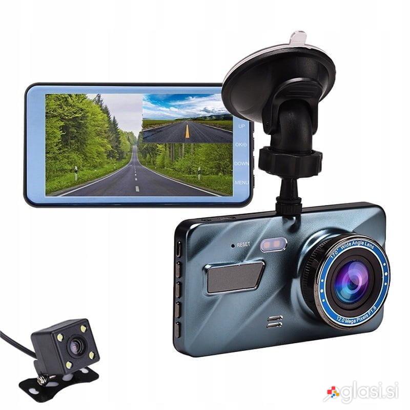 Armaturna 12Mpx full HD avto kamera snemalna LCD 4" prises + zadnja IR kamera