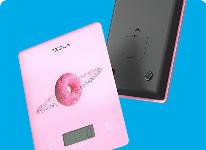 Steklena LCD kuhinjska tehtnica do 5kg roza