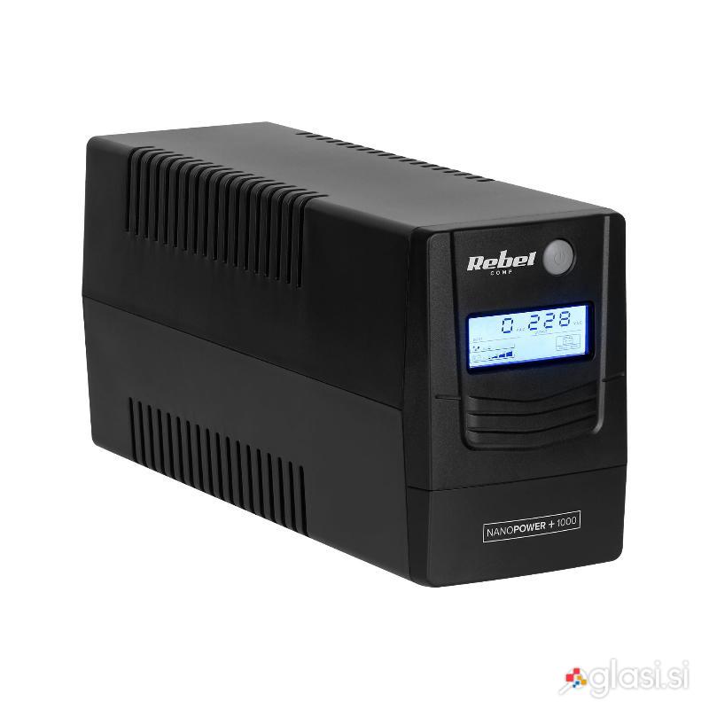 600W UPS brezprekinitveno zasilno napajanje z LCD 1000VA Nanopower Plus 1000