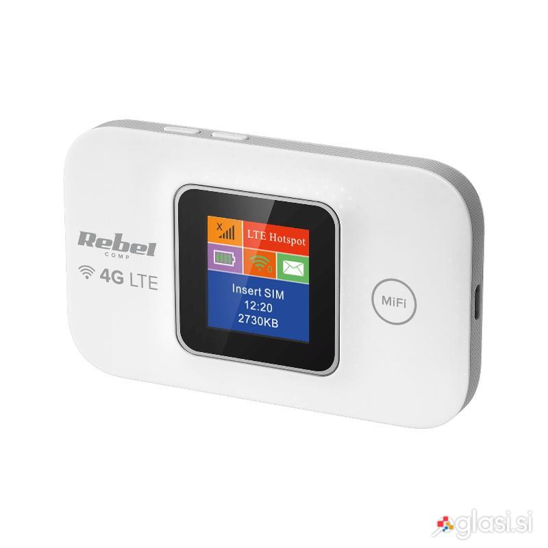Brezžični aku. 2100mAh LCD WIFI LTE 4G modem router WPS dostopna točka bel