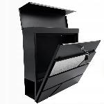 Moderni poštni nabiralnik z režo za časopise antracit + inox X7