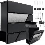 Moderni poštni nabiralnik z režo za časopise antracit + inox X7