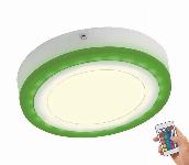 Stropna nadometna LED RGBW svetilka 19W 20cm 3000K + daljinec
