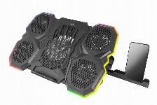 LED RGB igralna LCD hladilna podloga za prenosni računalnik 5x ventilator 2x USB