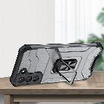 id-2598 Etui ovitek Crystal Ring Armor za Samsung Galaxy S21+ 5G rdeč
