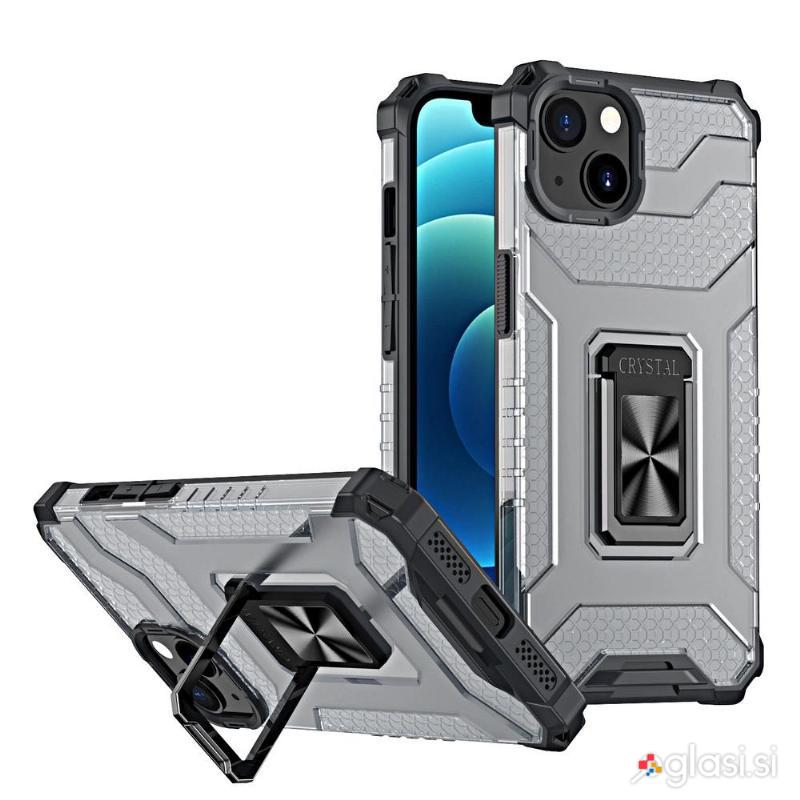 id-2598 Etui ovitek Crystal Ring Armor za iPhone 12 črn