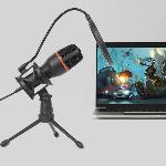 Namizni LED RGB kondenzatorski stoječi mikrofon USB + stativ