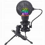 Namizni LED RGB kondenzatorski stoječi mikrofon USB + stativ