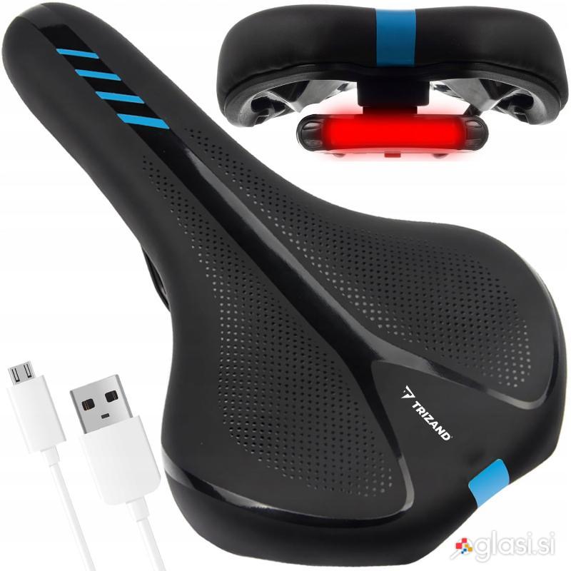 Univerzalen športni vodoodporen udoben kolesarski sedež + LED svetilka USB