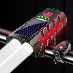 Set solarne aku. LED kolesarske svetilke in sirena 1200lm USB + zadnja luč