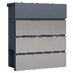 Poštni nabiralnik z režo za časopis antracit + inox mehko zapiranje V64