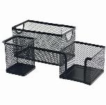 Set 3 kovinskih namiznih organizatorjev črni