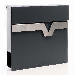 Poštni nabiralnik z režo za časopis antracit + inox mehko zapiranje V60