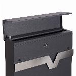 Poštni nabiralnik z režo za časopis antracit + inox mehko zapiranje V60