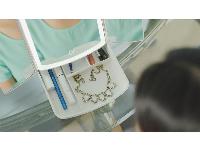 USB touch LED zložljivo osvetljeno kozmetično ogledalo in organizator s 5x poveč