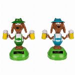 Solarni plesoč bavarski pivski pes 11cm - solarna figura