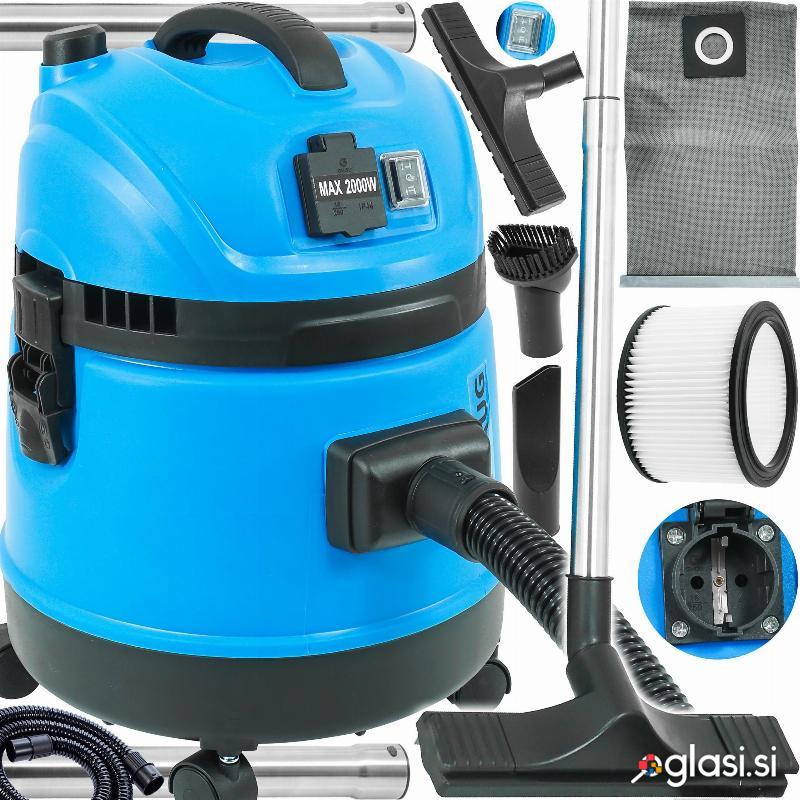 HEPA 20L industrijski gradbeni sesalnik 1600W mokro suhi + vtičnica 2000W