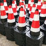 Cestni gumi prometni stebriček z odbojno nalepko 60cm - stožec