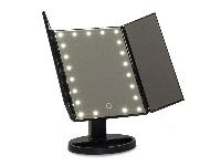 Povečevalno kozmetično ogledalo z 22 LED osvetlitvijo USB črn