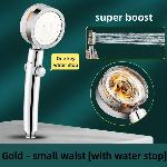 Tuš ročka s turbino funkcijska glava prozorno zlata