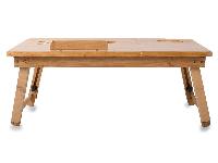 Zložljiva univerzalna bambusova mizica za prenosni računalnik + predal