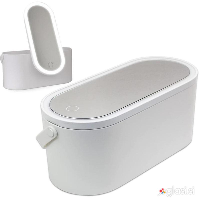 Akumulatorsko USB touch LED osvetljeno kozmetično ogledalo in organizator