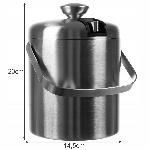 Inox set posode za led - vedro 1,3L + klešče + žlica