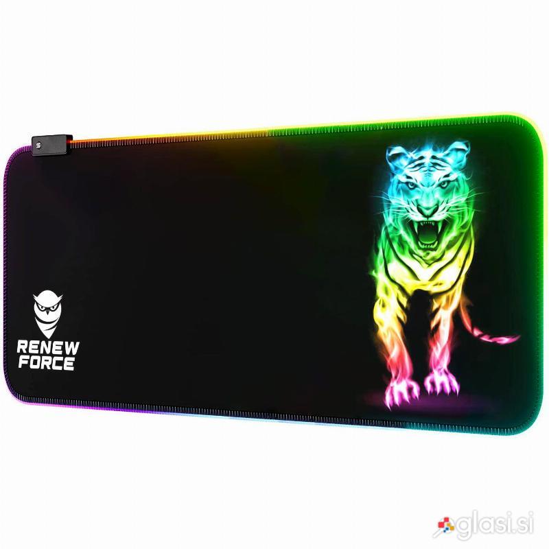 Osvetljena XL LED RGB računalniška podloga za miško in tipkovnico 80x30cm MIX AN
