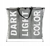 Zložljiv koš za perilo - 3 komore 130L siv