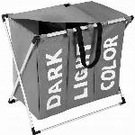 Zložljiv koš za perilo - 3 komore 130L siv