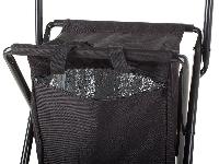 Turistični zložljiv ribiški stol s termo hladilno torbo in naslonjalom črn