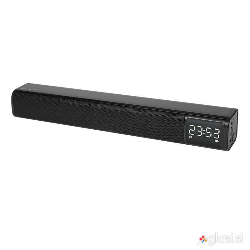 Aku. 2400mAh brezžični bluetooth soundbar zvočnik hišni kino 41cm + ura