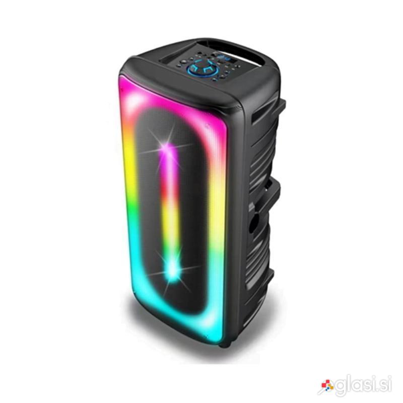 FM USB karaoke zvočnik Bluetooth 150W + daljinec in mikrofon LED RGB